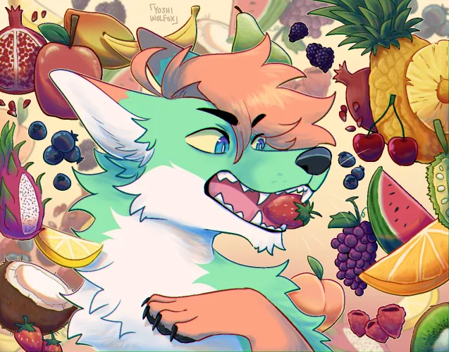 Fruity... (art by me!) by YoshiWolfox