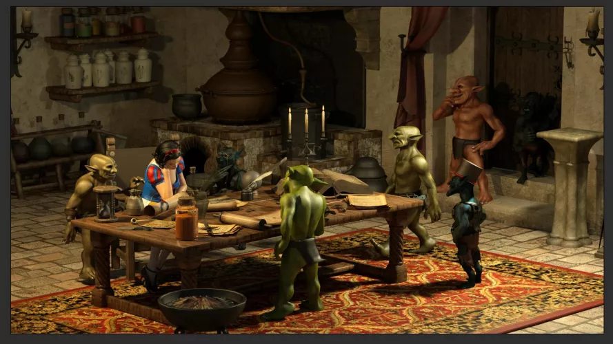 Masturbating under table (zuleyka) [Snow White] by EnigmusPrime