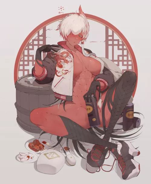 Red Drunk Thighs by ArmorXIII