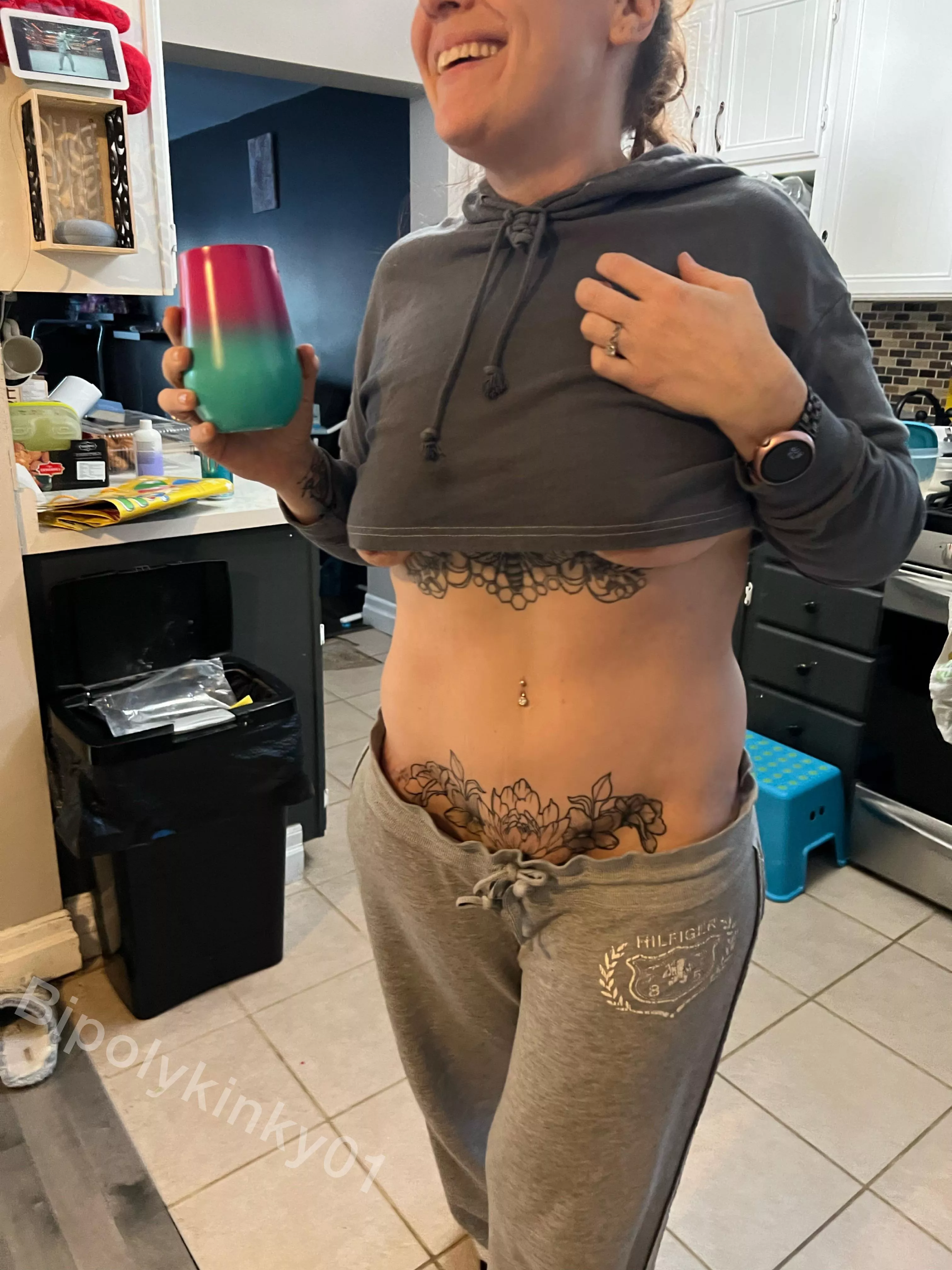 Enjoying a lazy Saturday morning. Should I wear this outside to take out the trash? posted by bipolykinky01