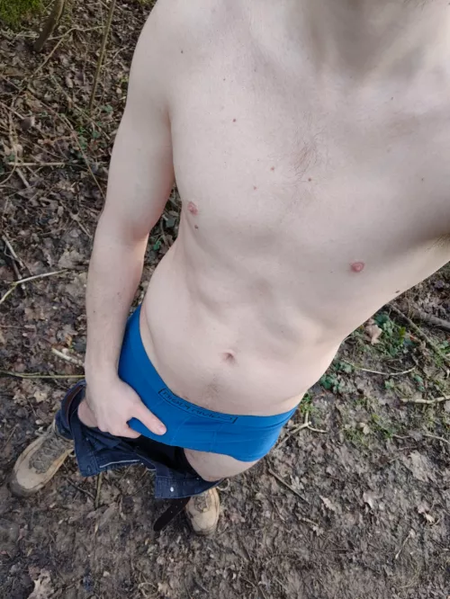 In my Calvin's on a trail in the park by Pjotrovic