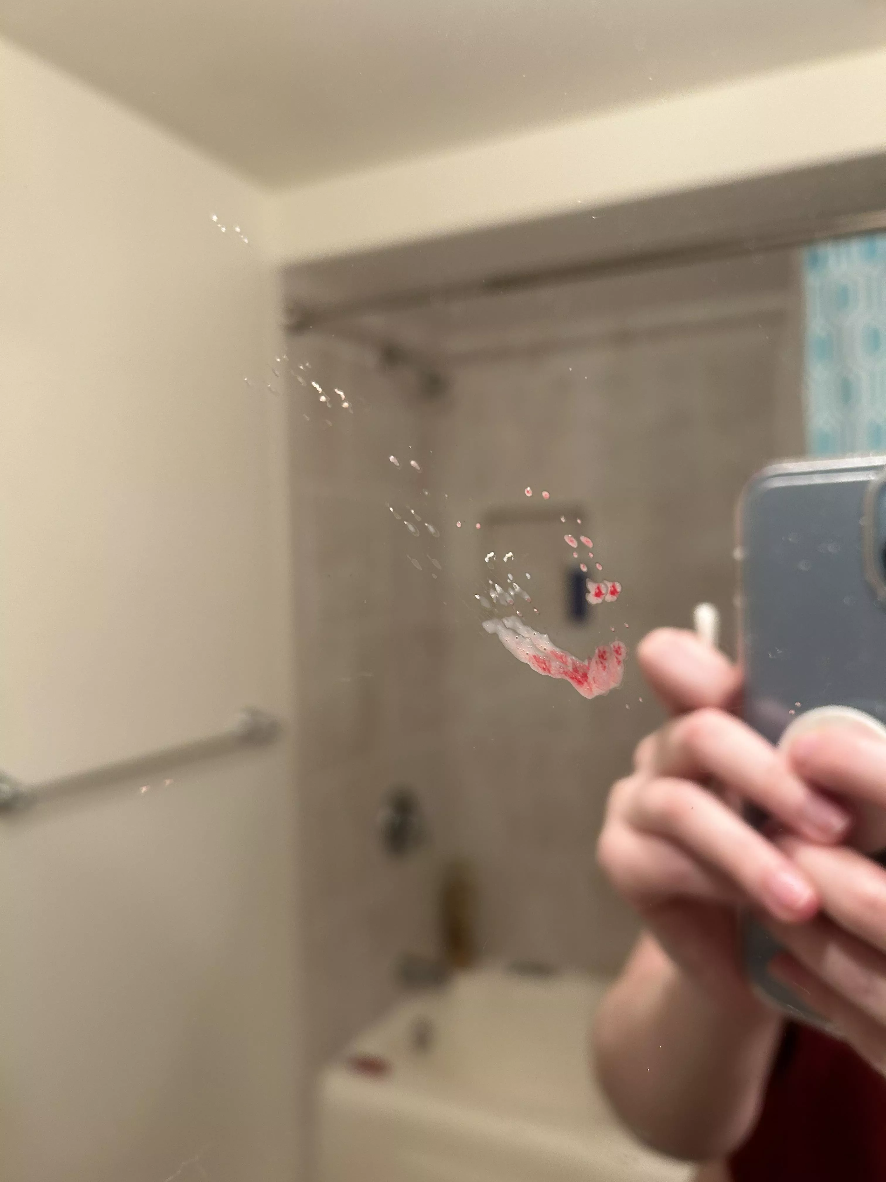 OC: was not expecting this to spray my mirror, so I only have a pic of the aftermath posted by deadasspunk