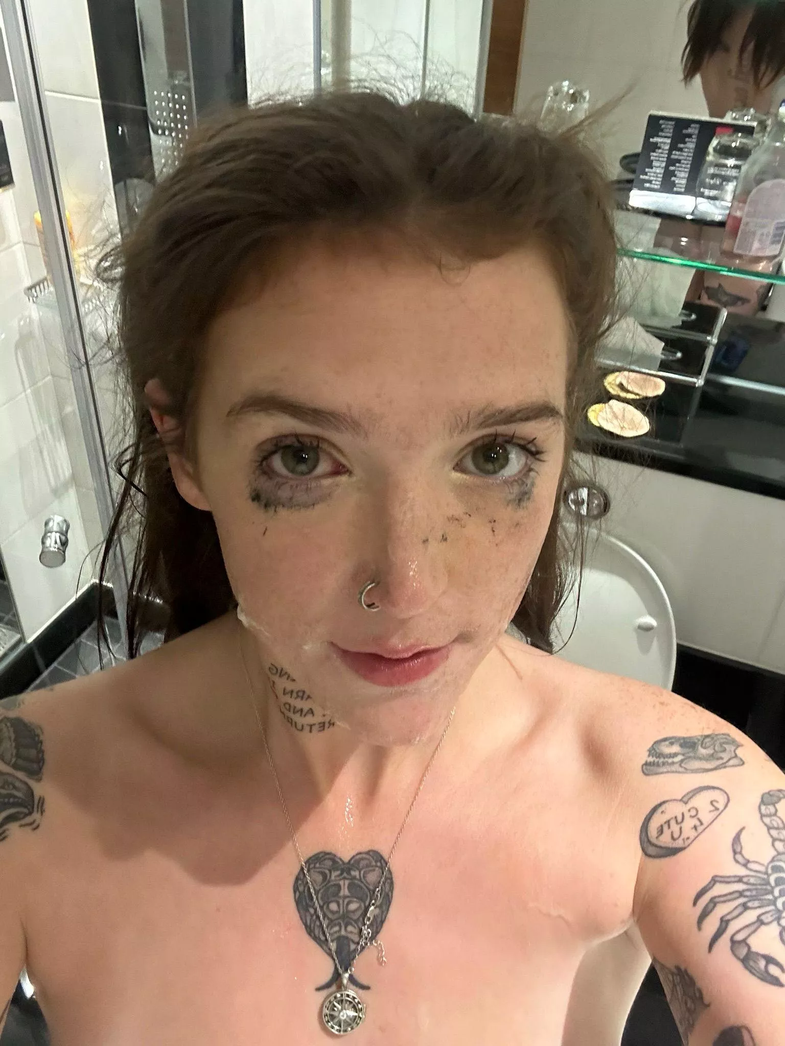 The aftermath of a long face fucking session posted by chaps_xx