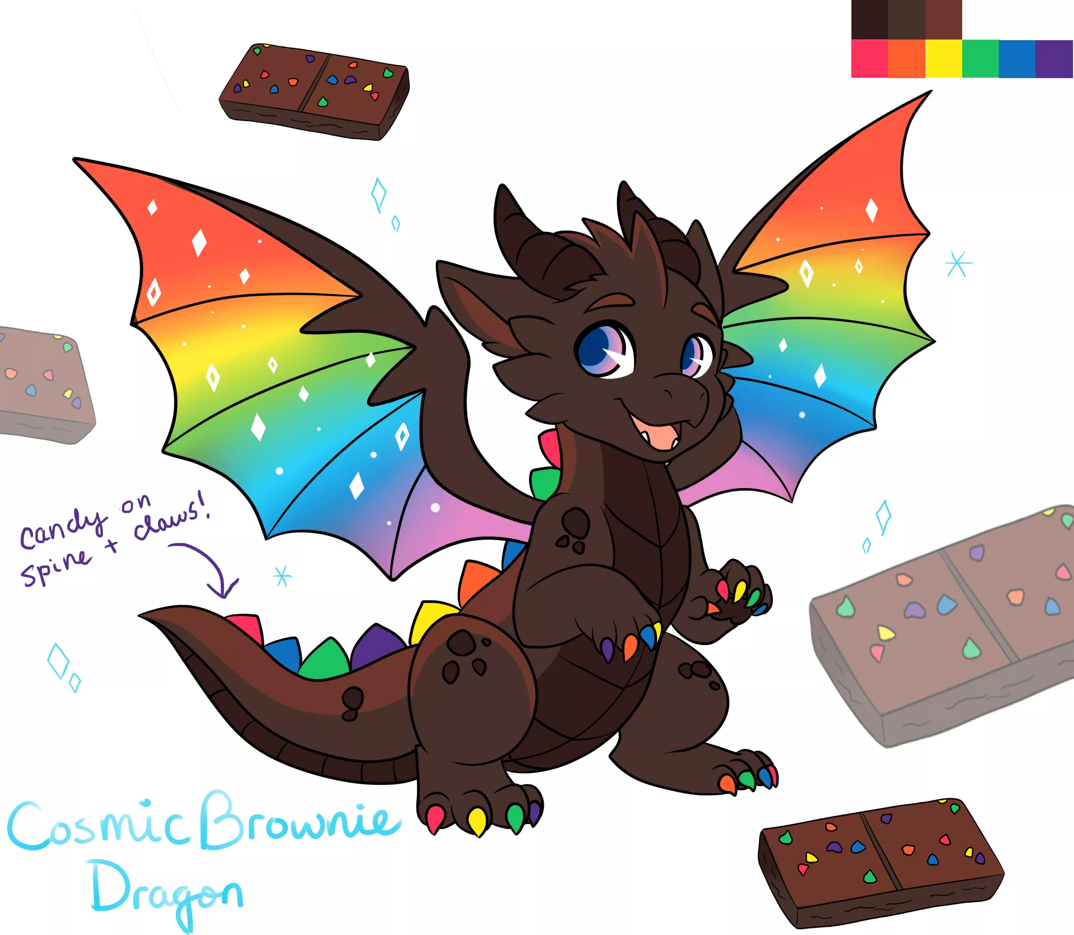 Cosmic Brownie Dragon - Adoptable (Art & Design by Me!) posted by Glittering-Amount-68