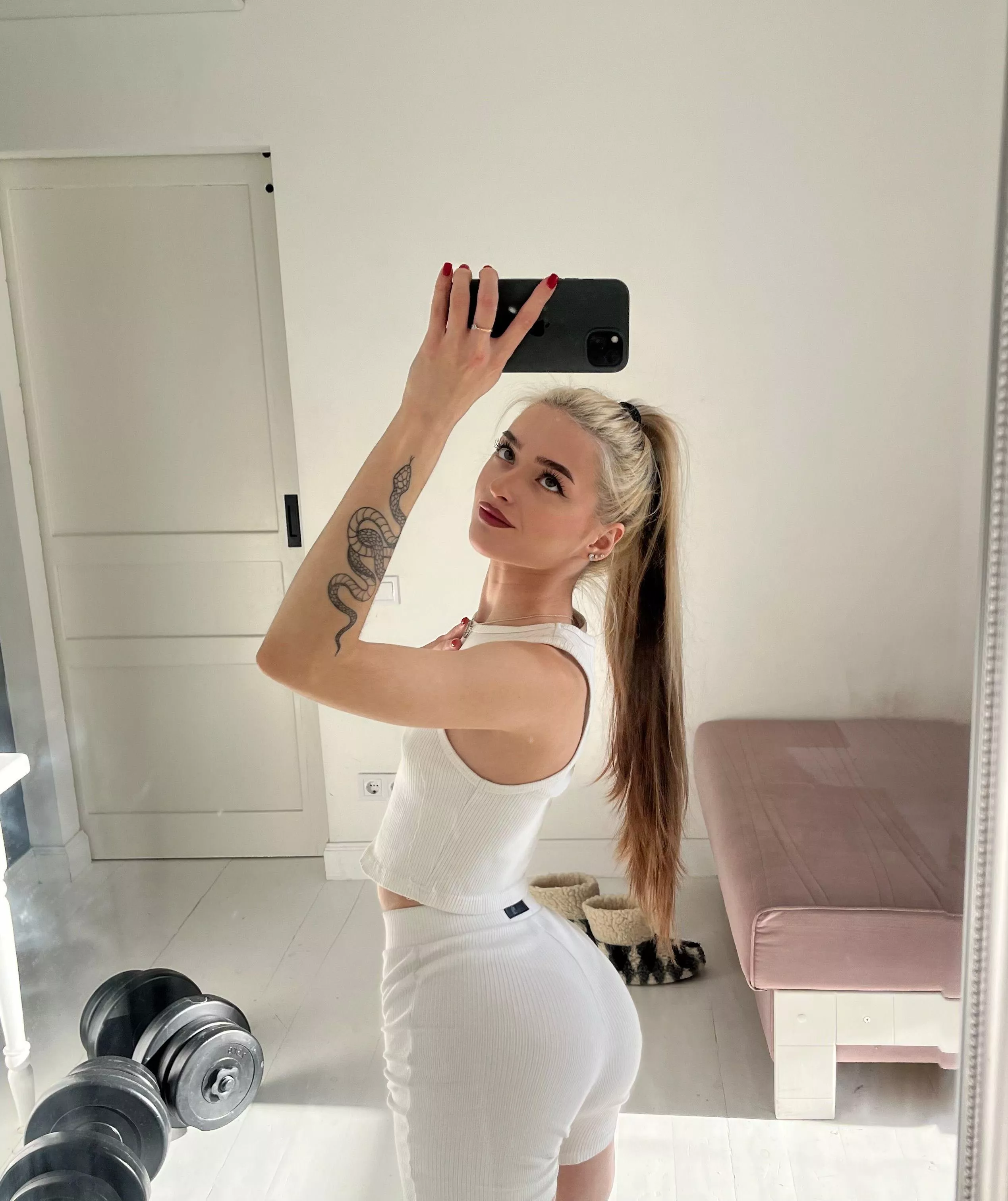 girl in a sports top is definitely ready for workout posted by lavandluna