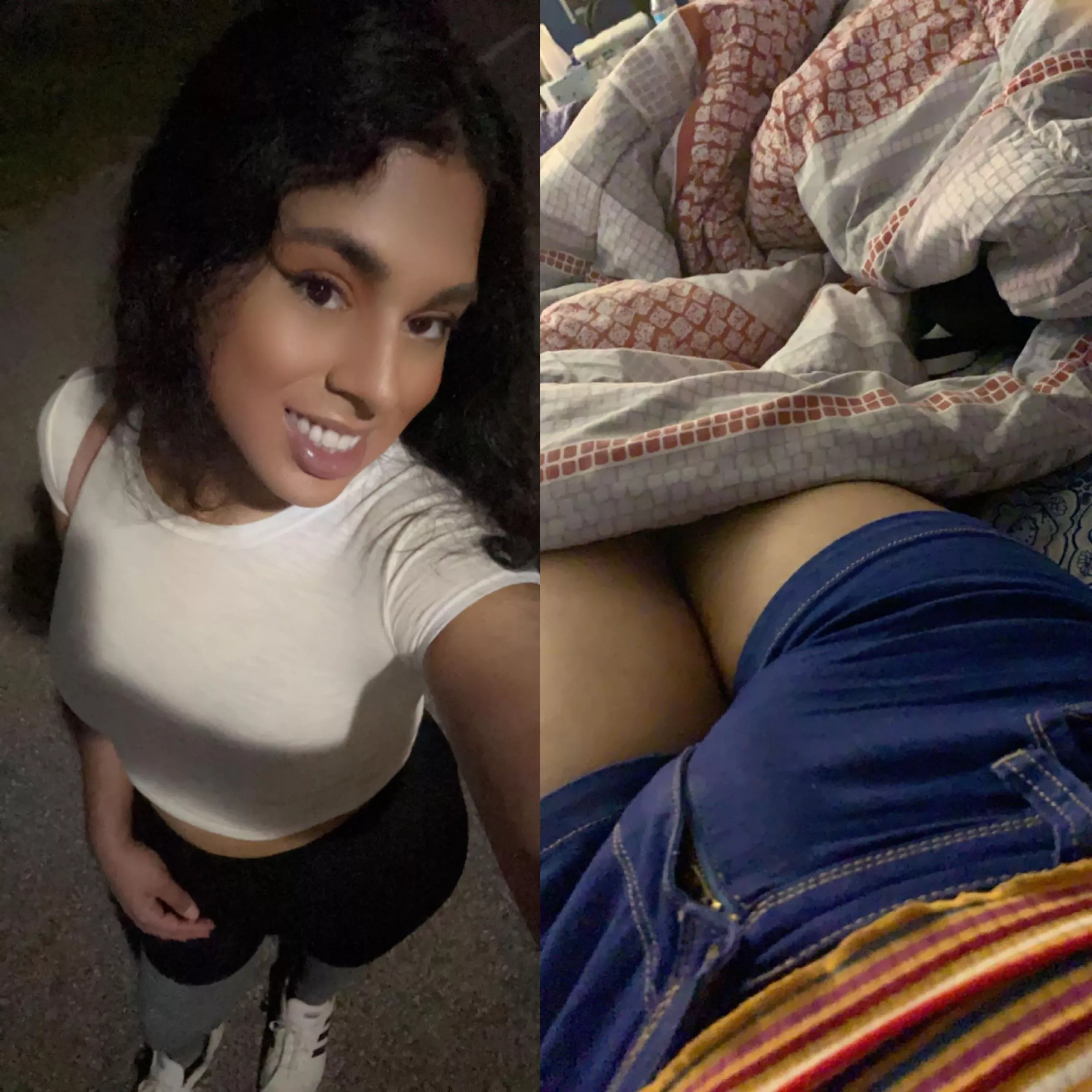 a feminine latina tgirl w a nice bulge. do you like ? posted by AriaMaraj