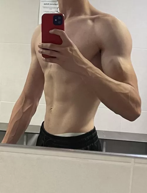 Another gym selfie with my veins popping. Would you touch them? by Big_Banana_9609