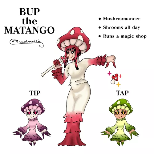 [OC] Bup, Tip, and Tap the Matango Gals by MSEAdvanced