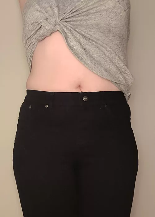 This shirt is usually long but I tied it up so you can see my navel (I would love it if...) by Few-Win-3804