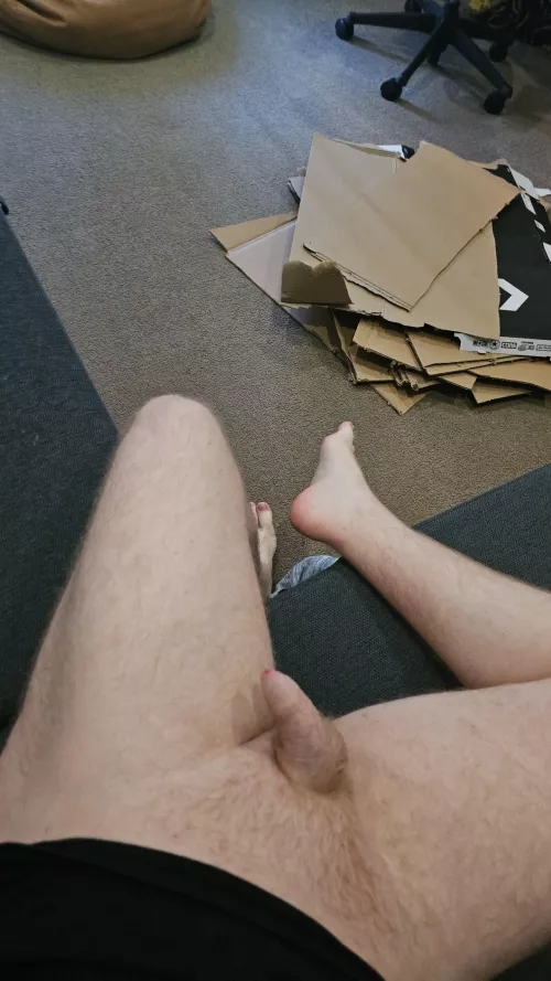 I got myself a brand new couch and gosh sitting around in the nude just hits different! by gingerninja645