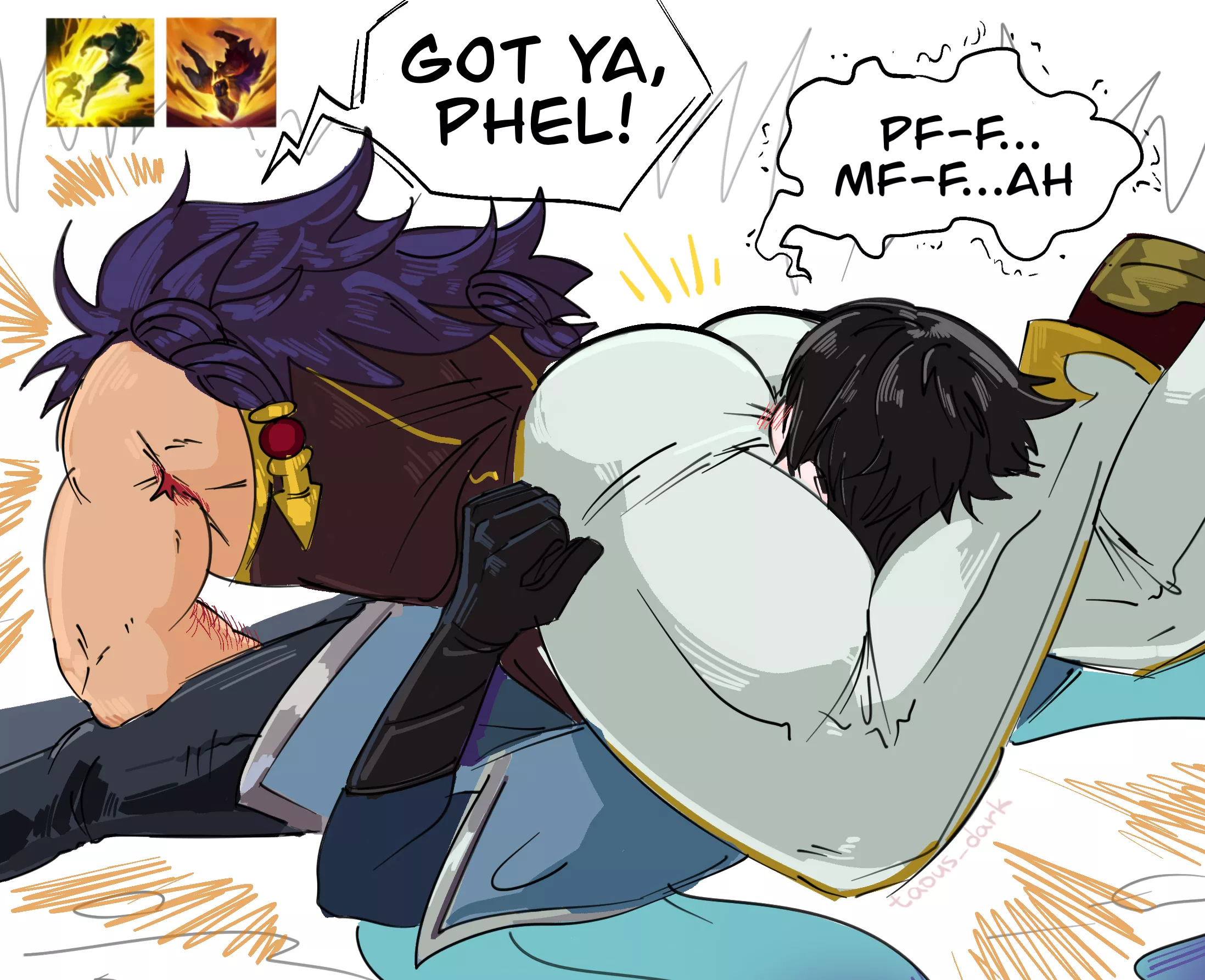 league of legends match on Sett vs Aphelios @taous_dark posted by KaiRoseSwann