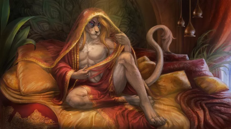 On golden pillows (Art by me) by Lenika86