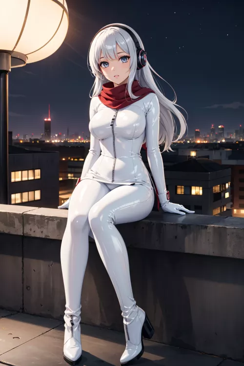 Red Scarf & White Latex by CheetahSperm18