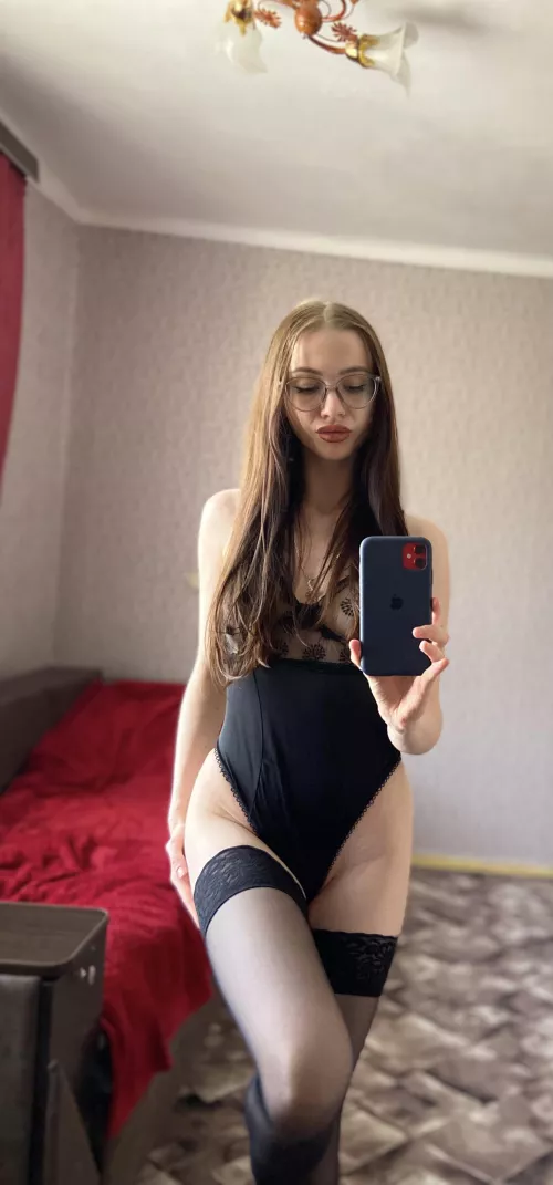 What could be sexier than black stockings on young shapely legs by ConfidentMemory32