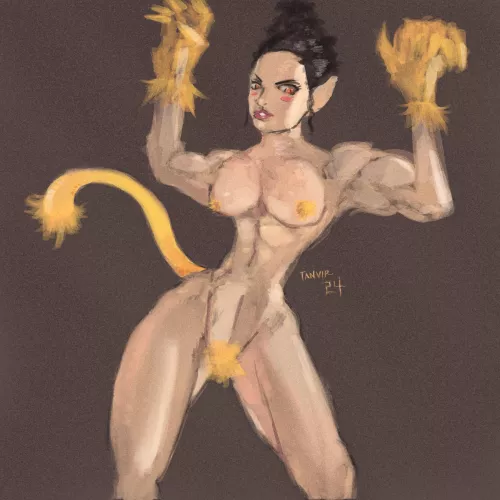 Cat girl, Drawn by me by StainlessInferno