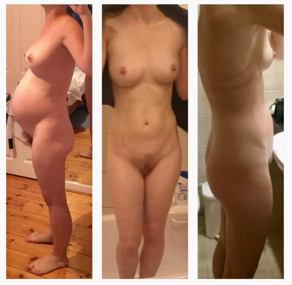 (F) 41, 135lbs, 5’6 mom of 2 - my body through pregnancy. Insecure about my small boobs. posted by Fun_friendly2024