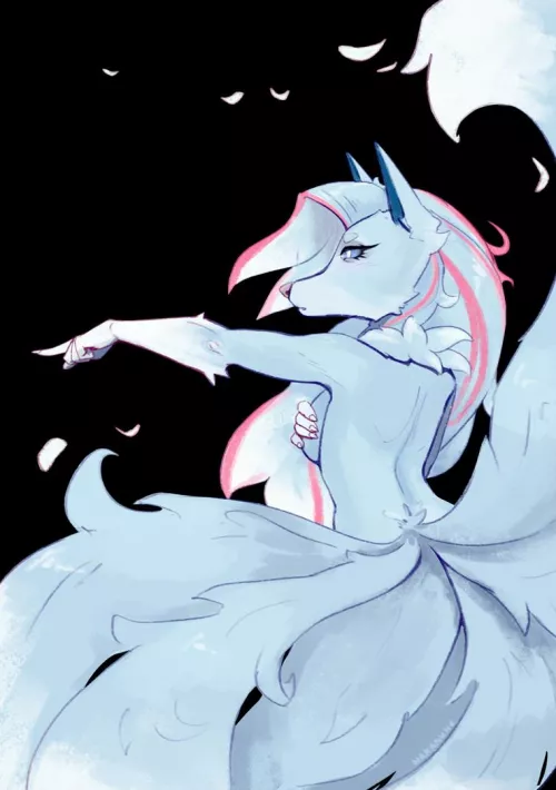 Hi-hi! Look at my last ych drawing. A nine-tailed named Spine. by NakanuneArt