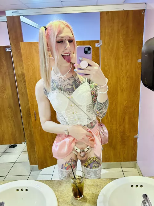 I love going out drinking in chastity because I get sluttier and more desperate for cock as the night goes on 🥵 by Luci_Belle