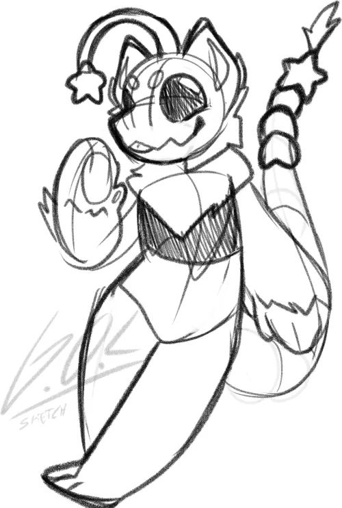 Sketch for a new sona, its so me fr by gay_0possum