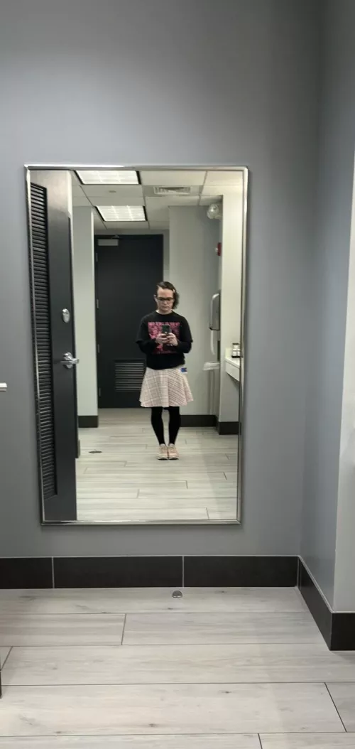First time posting/wearing a skirt to work (that wasn't Halloween.) I'm older, but smol, please be nice! :3 by RayRayF1dg3t