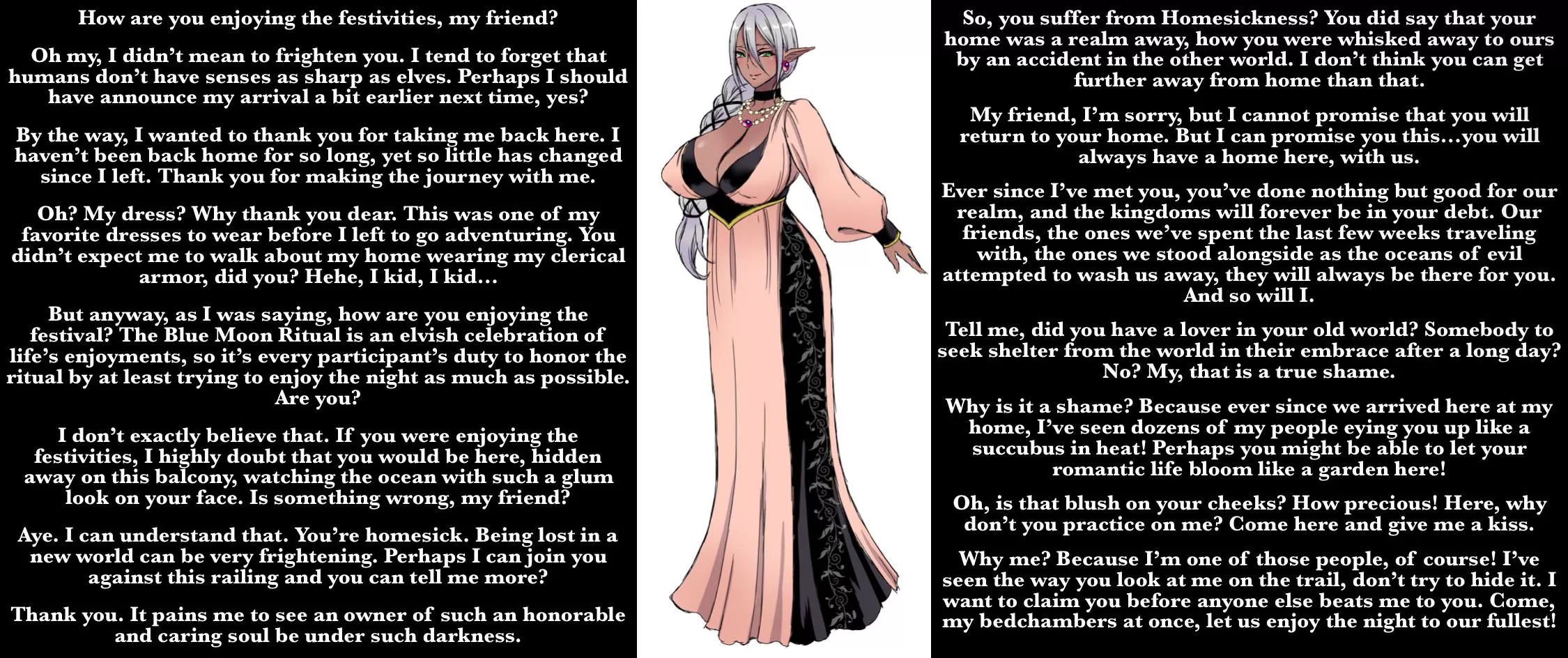 Homesick [isekai’d reader X elf friend] [conversation] [wholesome] [gender neutral POV] [friends to lovers] posted by Sir-M-Oxlong