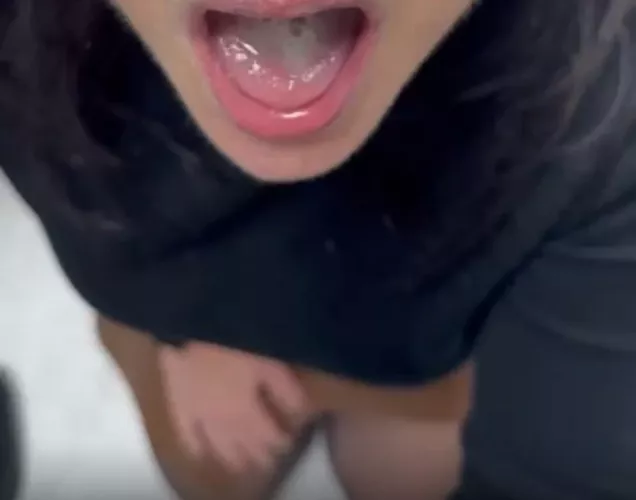 I became an office slut today. Here’s a mouthful of cum to prove it ;). by SpankAliciasAss