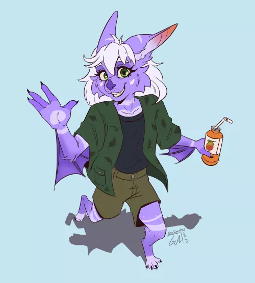 It's a good day for mango juice! Commission I did for @averycoolbat on Twitter 🍪 - (Slots are still available) by Galinn-Arts