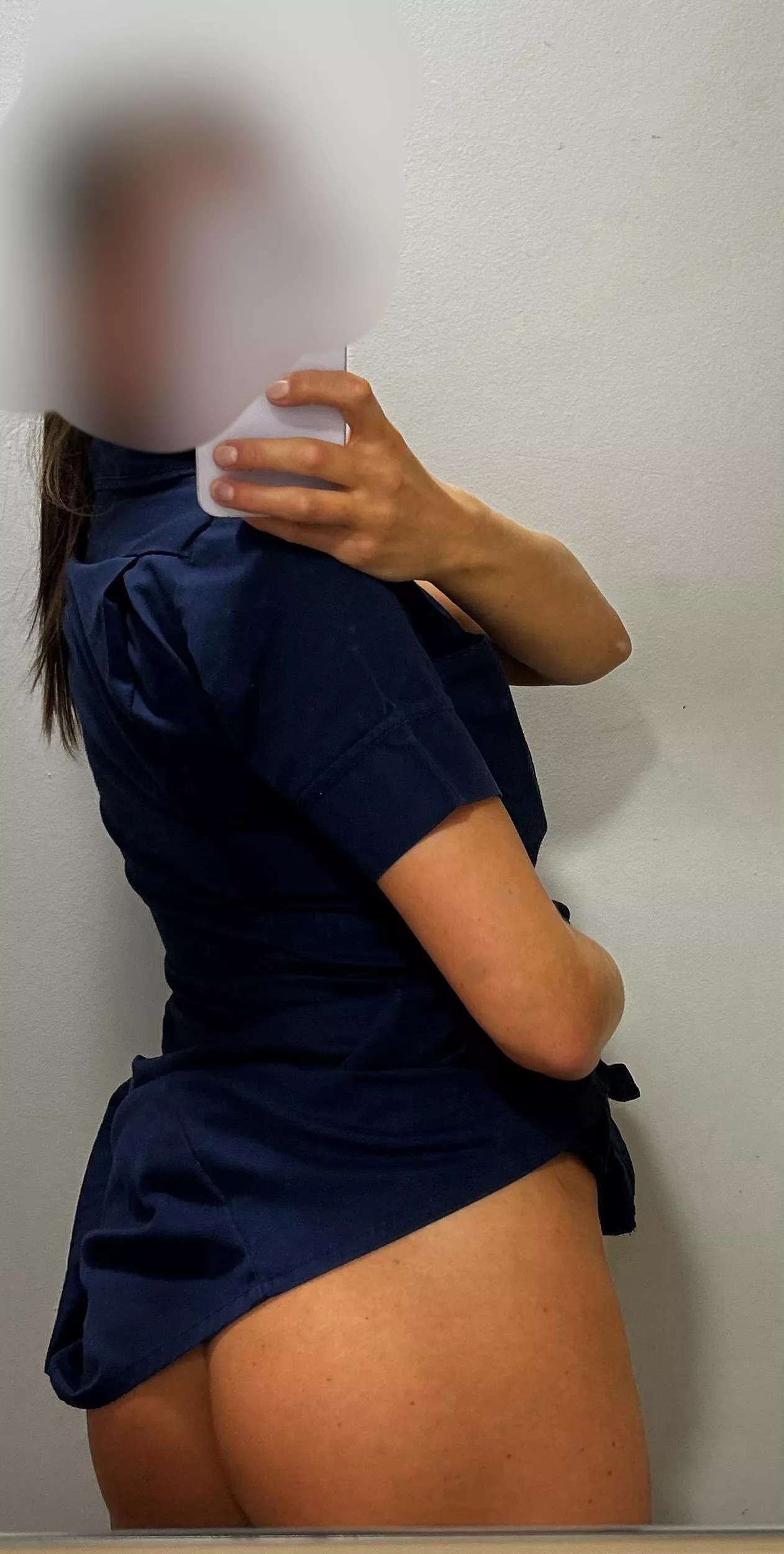 My husband made me drench my uniform later this day 😈😈 posted by Britishnursewife_