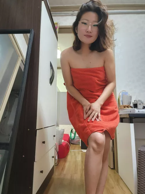 smiling after shower by Emi1on