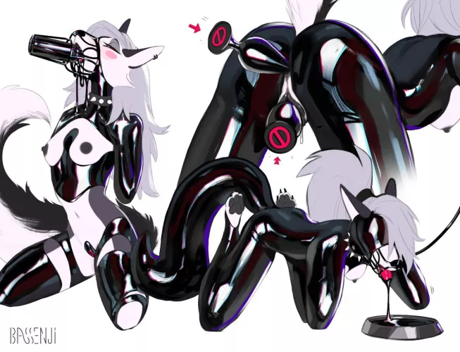 (F) Loona in Latex (bassenji) by DarkenedAbyssalVoid