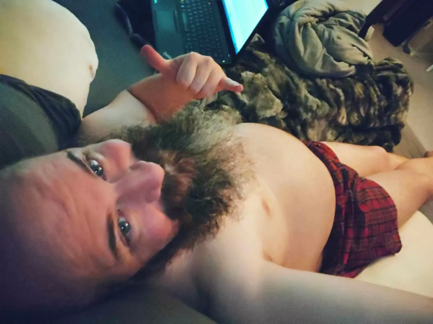 I barely made it outta my jeans alive, lol, my thicc ol dick forced its way out, I'm so turned on by being here. But I'm a tough ol' bear. Bowled over by all the love, support and lust. Y'all bringin out my exhibitionist side and makin Daddy smile posted by BearserkerOne