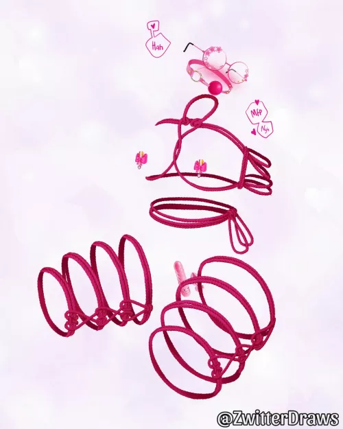 🩷 Invisible woman in shibari 🩷 art by me by Zwitter_Draws