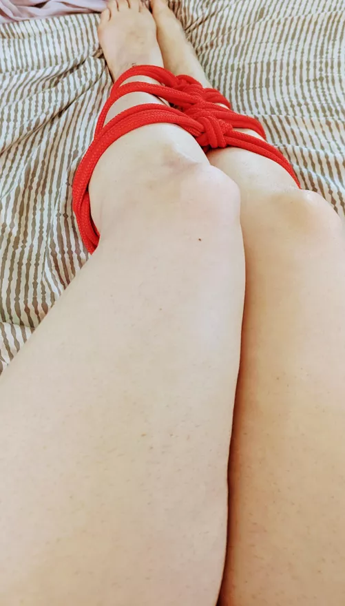 Taking baby steps into self bondage. Enjoying the feel of the ropes by sub_9876