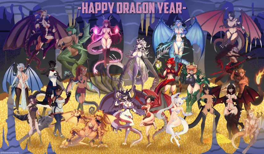 As 2024 is the Year of the Dragon, The Never Artists have gathered to create a RWBY Dragon Girl Collaboration by ClaireDacloush
