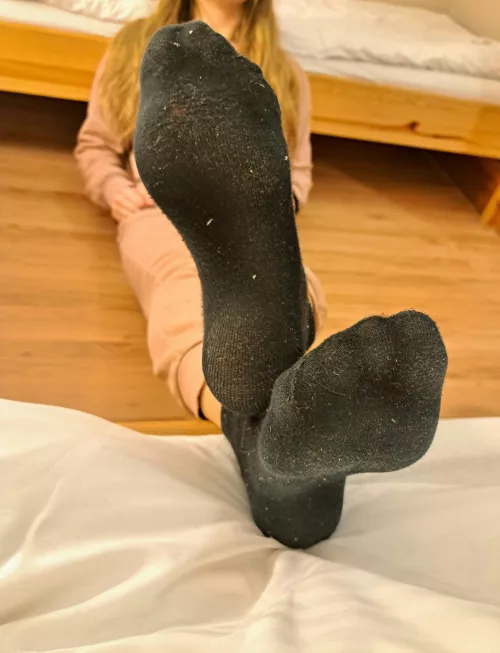 Black socks soles [f] by Sophia_socks