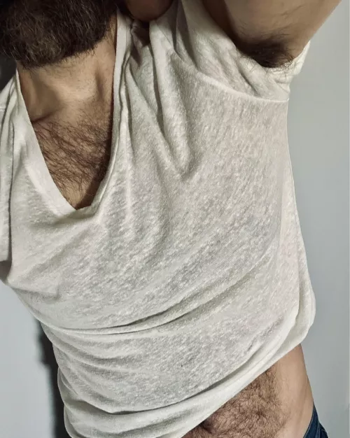 I'm that cocky bloke who purposely flashes my hairy belly & pits because I know you can't resist staring... by jerseyjaxoff