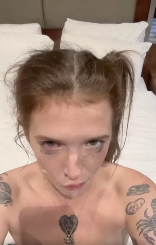 Messy hair, red eye and cum on my face are all proof of what happened minutes before this pic was taken 😏 by chaps_xx