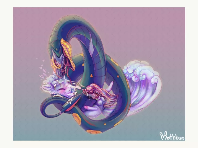 nice and warm [m/m] [Seviper][Alolan Vulpix] (Mothbun) by Equivalent-Owl-7966