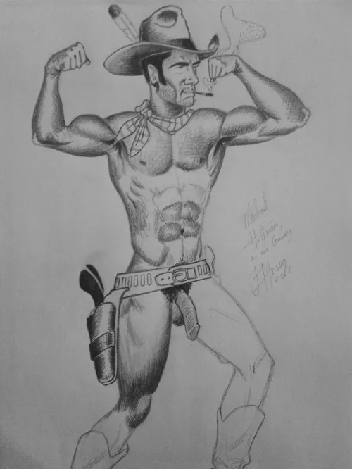 A cowboy sketch, by me. by blascoj
