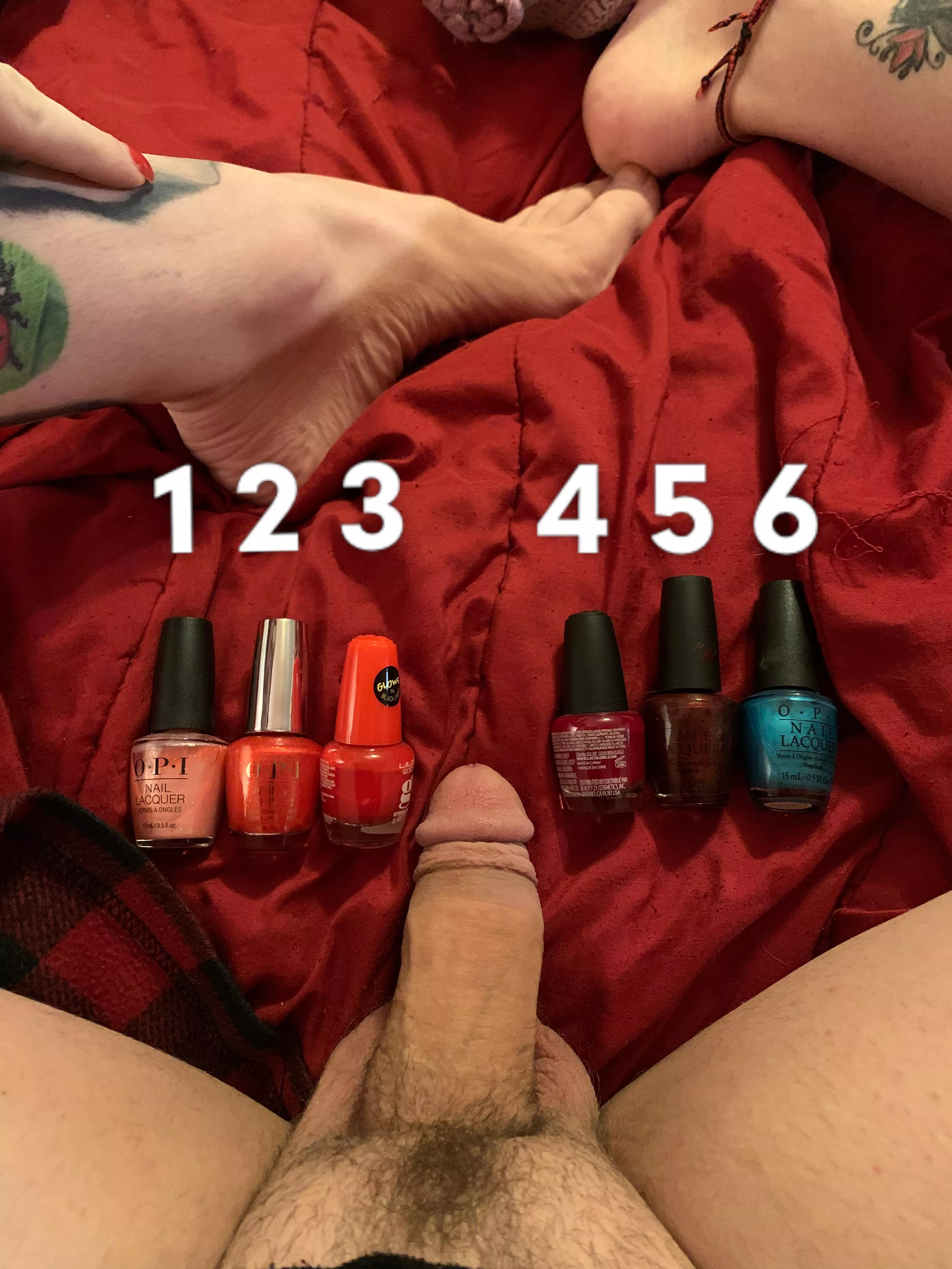 Help me pick my next color 🎨🦶 posted by Nikkilongstocking13