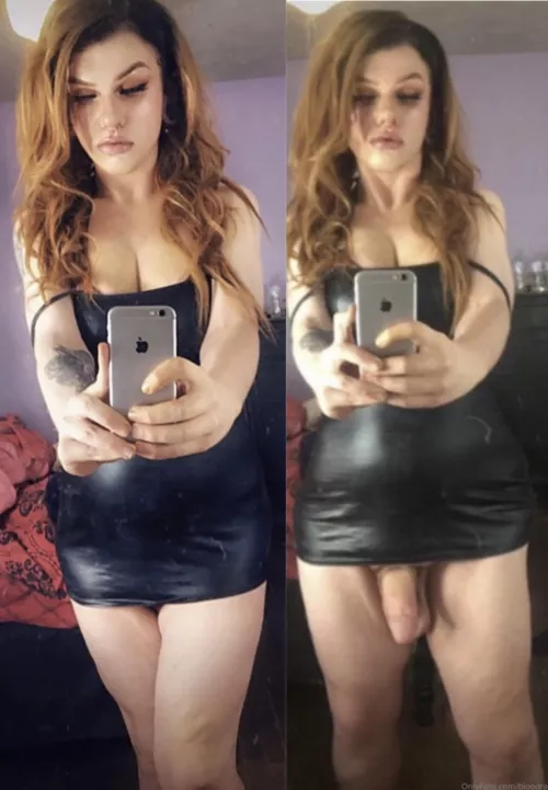 If you saw me out in this tiny dress, and this slipped out - would you come play with it? 🖤 by L8TEX