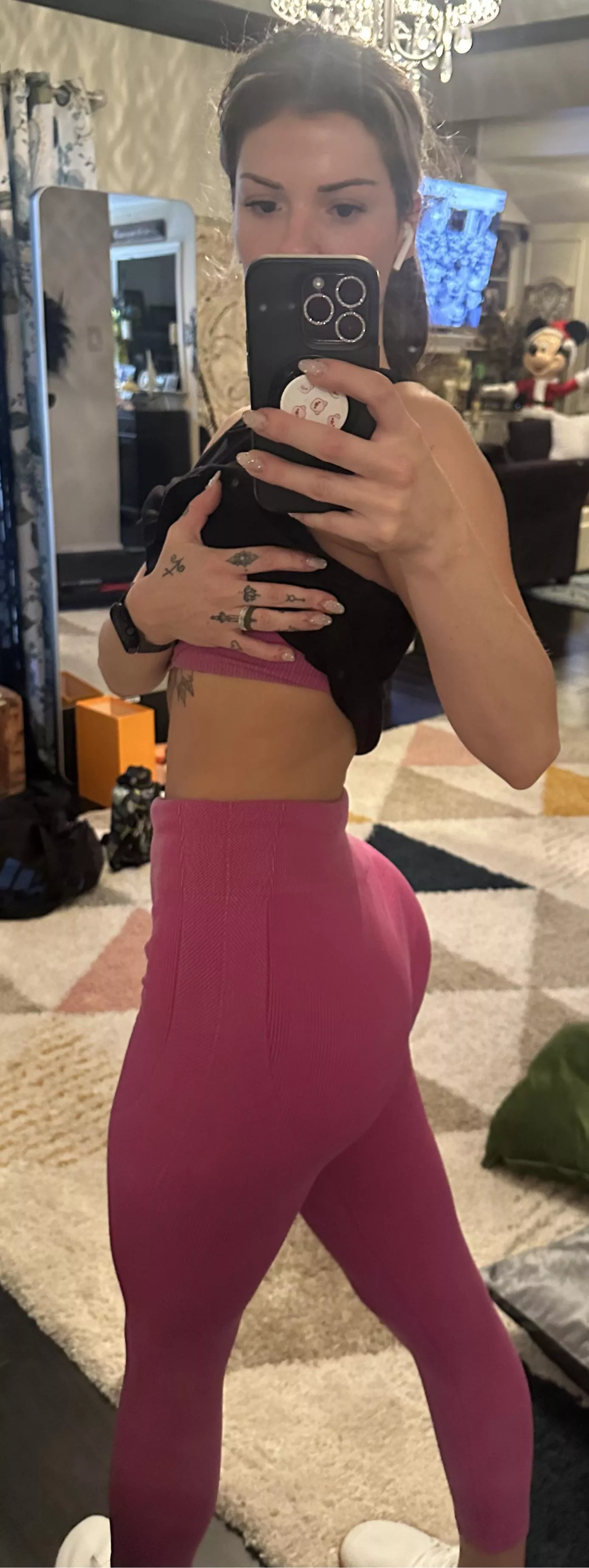 Pink ribbed yoga pants posted by lolotaylor