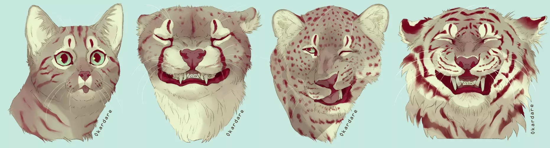 Silly faces (felines) by OKA-OKA