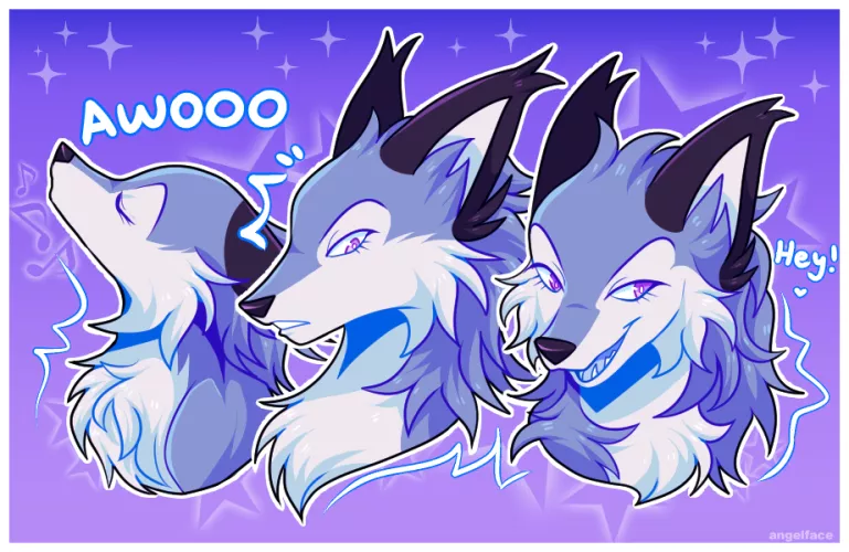 blue wolf (my art) by angellfacee