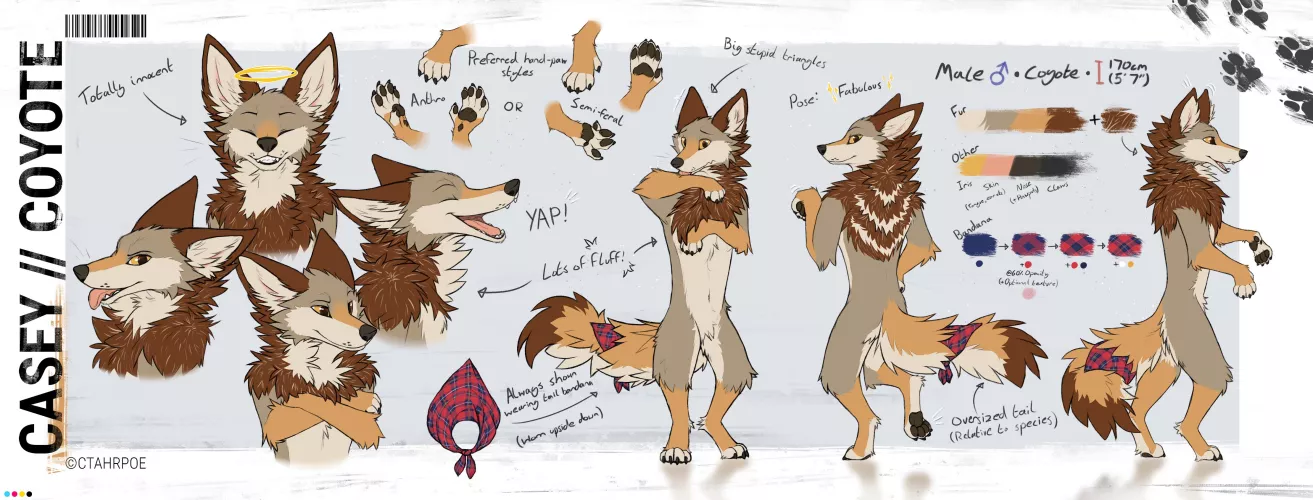 Finally finished making my first ever ref sheet! (Art by me, @Ctahrpoe) by Ctahrpoe