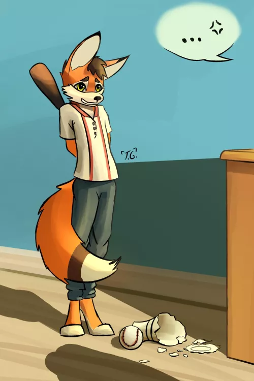 “Heh heh. Oops…” (art by me) by That_Goober