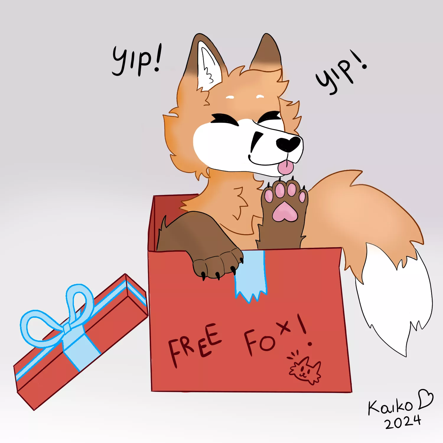It is your lucky day, you just received a free fox! - Art by me posted by ItalianFurry