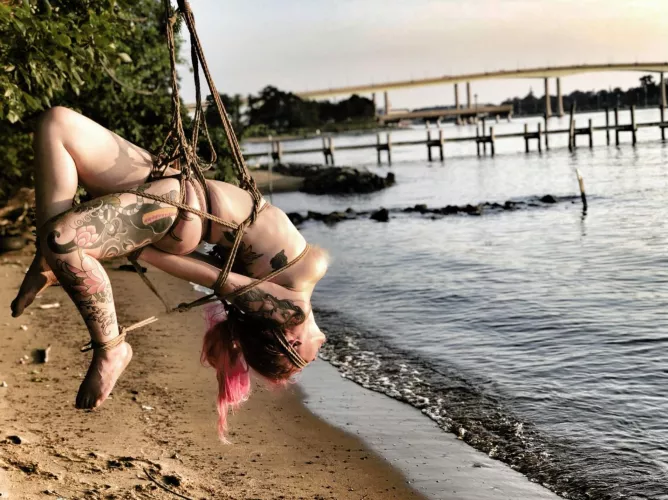 Sadly she can't even see how beautiful the view that she's tied by... by MonoGlover