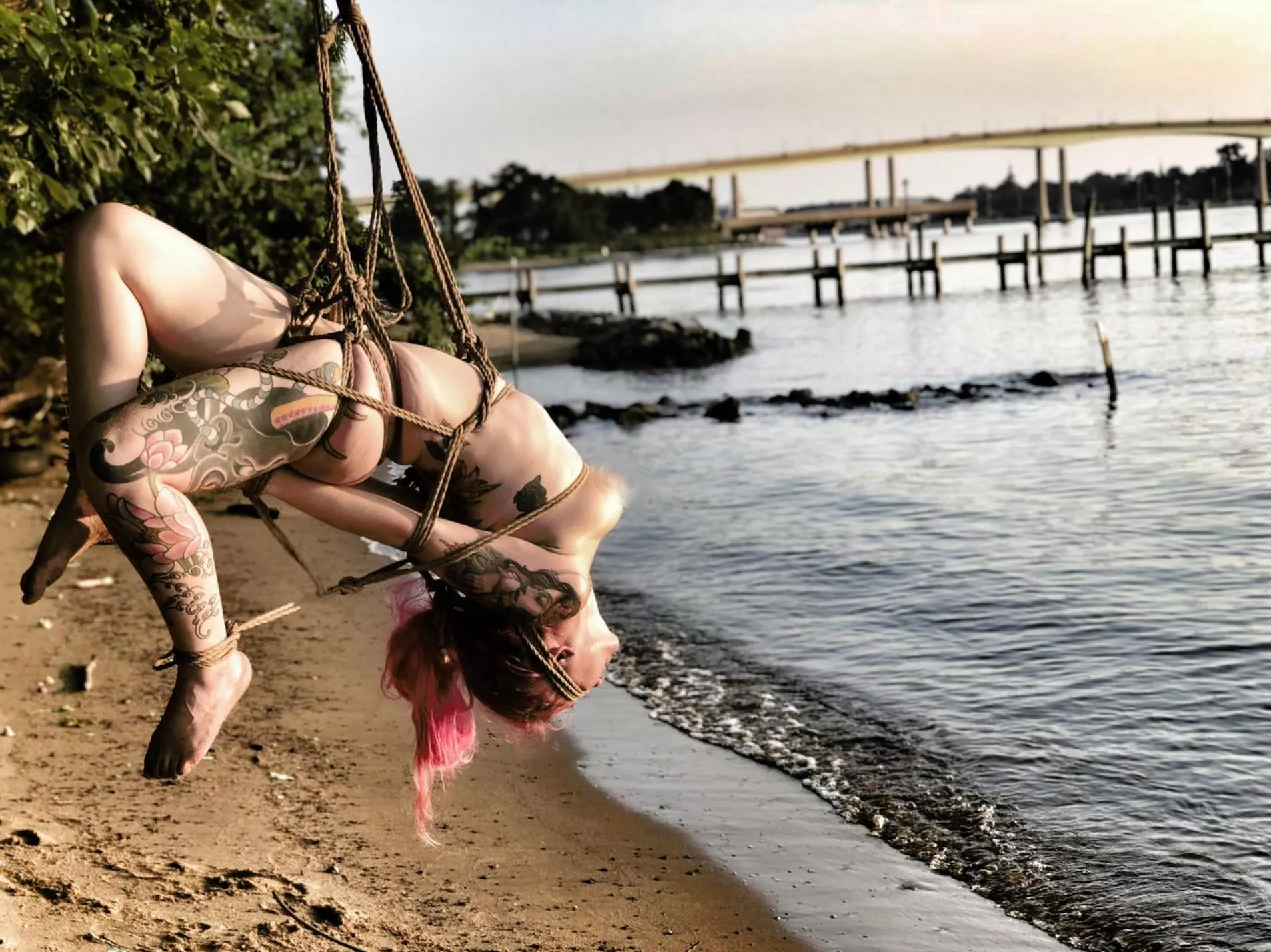 Sadly she can't even see how beautiful the view that she's tied by... posted by MonoGlover