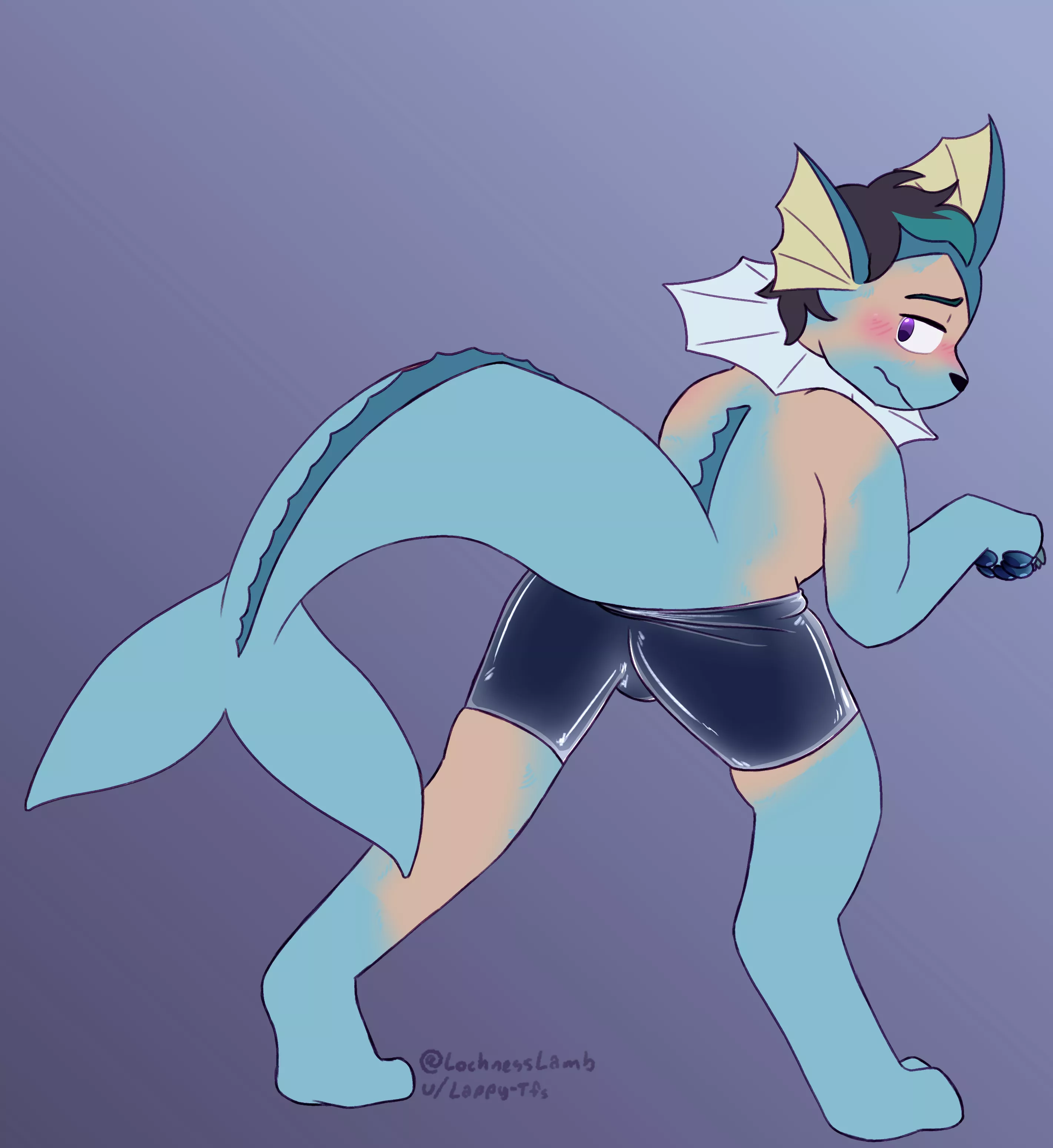 Vaporeon TF (M -> M Pokemon) posted by Lappy_Tfs